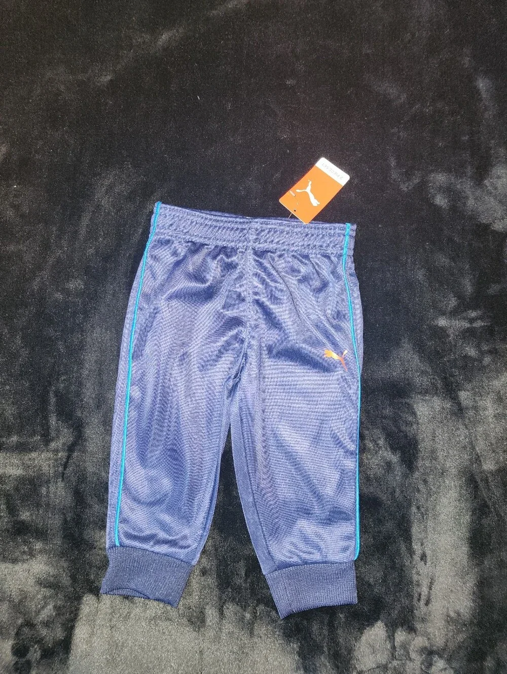 Puma Navy Blue Kids Track Set with Teal Accents